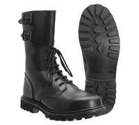 MIL-TEC Botas de combate francés de piel real con cordones, negro, 43