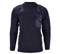Mil-Tec Brand - Suéter alemán para hombre, suéter de lana azul marino