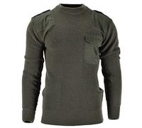 Mil-Tec Brand - Suéter alemán para hombre, suéter de lana OD, color verde oliva