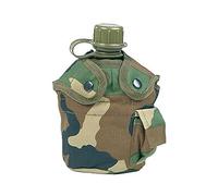 Mil-Tec Cantimplora de plástico con bolsa, incluye taza de aluminio, multicolor, 22 x 11,5 x 8,5 cm