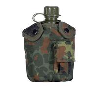 Mil-Tec - Cantimplora del ejército americano, con vaso y funda, - Rosso