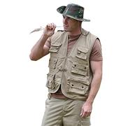 Mil-Tec - Chaleco de caza y pesca, Caqui, Talla XXL