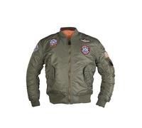 Mil-Tec Chaqueta Kids Ma1 con Insignias Va, Verde Oliva, 905 Unisex Adulto