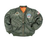Mil-Tec Chaqueta Kids Ma1 con Insignias Va, Oliva, 901 Unisex Adulto