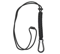 Mil-Tec Cordón de Paracord con mosquetón., Negro, Talla única