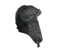Mil-Tec Flieger Lederhaube, Cubierta De Piel Hombre, Negro (Black), S