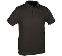Mil-Tec Hombre Quickdry Camisa Polo Manga Corta Negro - Transpirable Militar Top