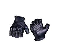 Mil-Tec Hombres Sin Dedos Cuero Guantes Negro