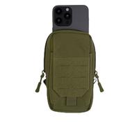 Mil-Tec Molle Fieldcom Pouch 700D - Funda táctica para smartphone y organizador de teléfono móvil con corte láser con sistema MOLLE • Riñonera compacta para EDC, verde oliva, Bolsa Molle