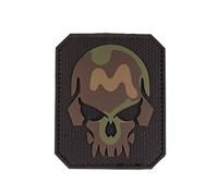 Mil-Tec Parche en 3D con diseño de calavera, PVC con velcro, grande, camuflaje