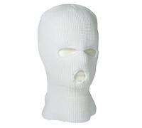 Mil-Tec - Pasamontañas "Balaclava" de acrílico, con 3 agujeros, para hombre, color blanco
