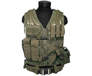 Mil-Tec Quick Draw Tactical Vest Cross Draw Combat Vest - Green OD
