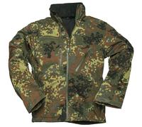 Mil-Tec Softshell Chaqueta SCU 14 Militar Hombres Encapuchado Capa Flecktarn