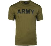 Mil-Tec T-Shirt Army Print Táctico Excersise Militar Ejército Hombre Oliva