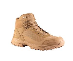 Mil-Tec Tactical Boot Lightweight • Zapatillas ligeras con sistema Speed-Lace y puntera reforzada • Zapato táctico Ripstop con suela antideslizante para exteriores y trabajo, Marrón, 45 EU
