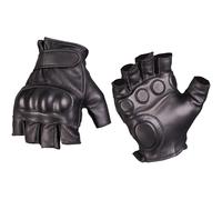 Mil-Tec Táctico Cuero Fingerless Guantes Hombres Militares Seguridad Negro