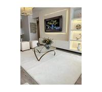 Mila Home Crema Color Fluffy Peluche Alfombra - Alfombra lavable súper suave con fondo antideslizante, sala de estar y dormitorio