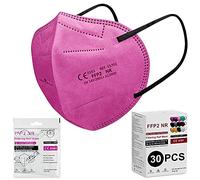 Mila Rosa Mascarillas FFP2 Homologadas Españolas. Mascarilla FFP2 Colores. Caja 30 Unidades. Desechable Proteccion Personal 5 Capas. Mascara Filtro 95%. 107.6619 Fucsia
