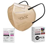 Mila Rosa Mascarillas FFP2 Homologadas Españolas. Mascarilla FFP2 Colores. Caja 30 Unidades. Desechable Proteccion Personal 5 Capas. Mascara Filtro 95%. 107.6619 Beige