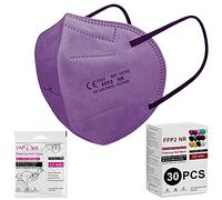 Mila Rosa Mascarillas FFP2 Homologadas Españolas. Mascarilla FFP2 Colores. Caja 30 Unidades. Desechable Proteccion Personal 5 Capas. Mascara Filtro 95%. 107.6619 Morado