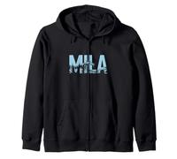 Mila Sea Waves - Nombre Personalizado Ocean Beach Art Sudadera con Capucha