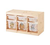 MilaBoo® Juego de pegatinas de vinilo prémium para estanterías IKEA TROFAST - 6 unidades, tonos boho y beige, láminas decorativas para 3 cajas grandes y 3 pequeñas (boho)