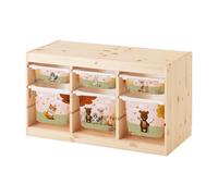 MilaBoo® Juego de pegatinas de vinilo prémium para estanterías Ikea Trofast, paquete de 6, animales del bosque, láminas decorativas para 3 cajas grandes y 3 pequeñas (animales del bosque)