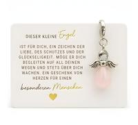 Milaboo® Llavero de ángel de la guarda con piedras preciosas y tarjeta, amuleto de la suerte, en caja de regalo, hecho a mano, regalo para ocasiones especiales, Personas especiales, Talla única