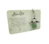 Milaboo® Llavero de ángel de la guarda con piedras preciosas y tarjeta, amuleto de la suerte, en caja de regalo, hecho a mano, regalo para ocasiones especiales, Cirugía, Talla única