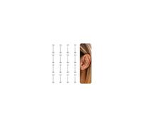 MILACOLATO 16 Uds 16G Piercing Labio Anillos Labret Piercings Con 3/4mm CZ Acero Quirúrgico Cartílago Tragus Helix Piercing Stud Joyería 6mm 8mm 10mm