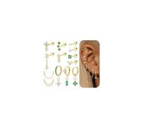 MILACOLATO 16Pcs Piercing Oreja Pendientes Acero Inoxidable Mujer Piercing Tragus Helix Cartílago Pendientes Dorados Hipoalergenicos Tachuelas Pendiente Pequeños Oro/Plata-GG