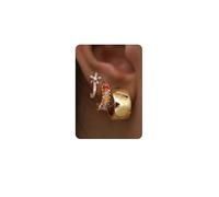 MILACOLATO 3 Pares Pendientes Mujer Con Púa de Plata 925 Pendientes Aro Mujer Hipoalergenicos Pendiente Chapado en Oro 14K Ligera Perla Simulada CZ Juego de Aretes Pequeños-C