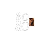 MILACOLATO 6 Pairs Clip On Hoop Earrings for Non-Pierced Ears - Huggie Spring Set in Silver Gold Rosegold Tone
