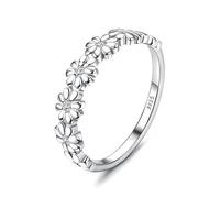 MILACOLATO Anillos Mujer Anillo Plata Mujer Margarita Para Mujeres Anillo Hawaiano De Flor De Margarita Relleno De Oro De 18 Quilates Pavimentado Con Colorida Circonia Cúbica Anillos De Compromiso