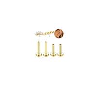 MILACOLATO G23 Labret Titanio Piercing Rosca Interna Tragus Helix Conch Medusa Piercing Piercings de Nariz Labio Hipoalergénico Pendiente Piercings Oreja 6/8MM Oro Plata - Hoja