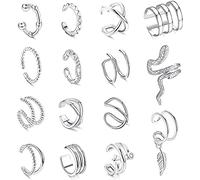 MILACOLATO - Pendientes Ajustables Sin PerfOraciones Para Mujer Plata