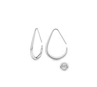 MILACOLATO Pendientes Mujer Plata G23 Titanio Pendientes 18K Chapados Oro Hipoalergénicos Lágrima Pendiente Aro/Plata Ligero De Gran Moda Con Tirón Ovalado Ligero Para Mujer