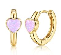 MILACOLATO Pendientes Mujer Plata Orecchini Argento 925 Ipoallergenici Piccoli Cerchi Huggie a Cuore per Donna e Bambina Orecchini Sleepers Cartilagine Idea Regalo Gioielli per Ragazze-C