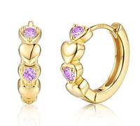 MILACOLATO Pendientes Mujer Plata Orecchini Argento 925 Ipoallergenici Piccoli Cerchi Huggie a Cuore per Donna e Bambina Orecchini Sleepers Cartilagine Idea Regalo Gioielli per Ragazze-P