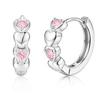 MILACOLATO Pendientes Mujer Plata Orecchini Argento 925 Ipoallergenici Piccoli Cerchi Huggie a Cuore per Donna e Bambina Orecchini Sleepers Cartilagine Idea Regalo Gioielli per Ragazze-J