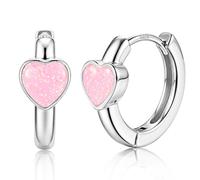 MILACOLATO Pendientes Mujer Plata Orecchini Argento 925 Ipoallergenici Piccoli Cerchi Huggie a Cuore per Donna e Bambina Orecchini Sleepers Cartilagine Idea Regalo Gioielli per Ragazze-B