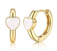 MILACOLATO Pendientes Mujer Plata Orecchini Argento 925 Ipoallergenici Piccoli Cerchi Huggie a Cuore per Donna e Bambina Orecchini Sleepers Cartilagine Idea Regalo Gioielli per Ragazze-E
