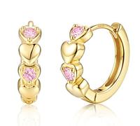 MILACOLATO Pendientes Mujer Plata Orecchini Argento 925 Ipoallergenici Piccoli Cerchi Huggie a Cuore per Donna e Bambina Orecchini Sleepers Cartilagine Idea Regalo Gioielli per Ragazze-N