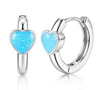 MILACOLATO Pendientes Mujer Plata Orecchini Argento 925 Ipoallergenici Piccoli Cerchi Huggie a Cuore per Donna e Bambina Orecchini Sleepers Cartilagine Idea Regalo Gioielli per Ragazze-H