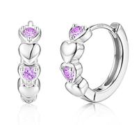 MILACOLATO Pendientes Mujer Plata Orecchini Argento 925 Ipoallergenici Piccoli Cerchi Huggie a Cuore per Donna e Bambina Orecchini Sleepers Cartilagine Idea Regalo Gioielli per Ragazze-L