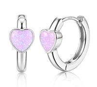 MILACOLATO Pendientes Mujer Plata Orecchini Argento 925 Ipoallergenici Piccoli Cerchi Huggie a Cuore per Donna e Bambina Orecchini Sleepers Cartilagine Idea Regalo Gioielli per Ragazze-D