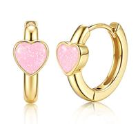 MILACOLATO Pendientes Mujer Plata Orecchini Argento 925 Ipoallergenici Piccoli Cerchi Huggie a Cuore per Donna e Bambina Orecchini Sleepers Cartilagine Idea Regalo Gioielli per Ragazze-A