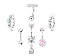 MILACOLATO Piercings Ombligo Aro Oro Plata Piercing Ombligo Dorado Acero Quirurgico Oro 14K 10MM Pendente Mujer F