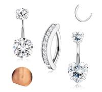 MILACOLATO Piercings Ombligo Aro Oro Plata Piercing Ombligo Dorado Acero Quirurgico Oro 14K 10MM Pendente Mujer B