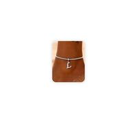 MILACOLATO Tobillera Mujer Acero Inoxidable con Letras A-Z Colgante Zirconia Ajustable 22+5 cm Pulsera Tobillera Mujer Verano Oro Plata Joya Personalizada Playa-SL